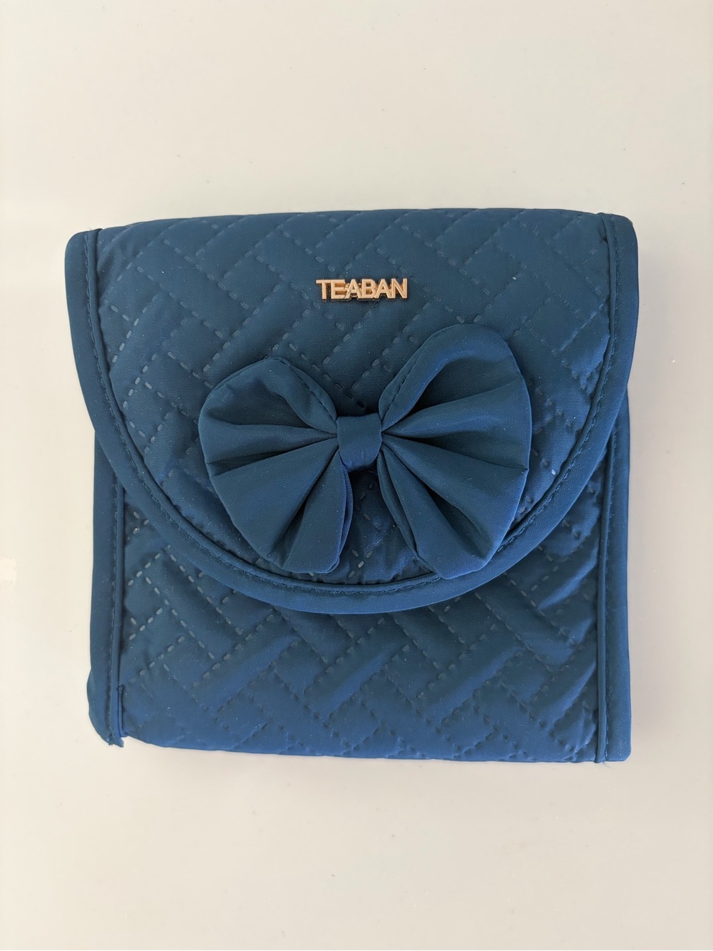 NWOT TEABAN Jewelry Travel Organizer Padded Protection Case Bow Teal Grey  New